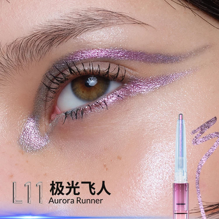 Kaleidos Automatic Gel Pencil Waterproof Eyeliner Chameleon Colour Long Wear Glitter Metallic Waterproof Eye Liner Pen Makeup