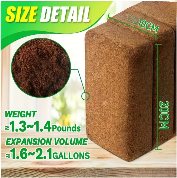 CocoGrow™ Premium – Bio-Kokoserde Ziegel (Gepresst)