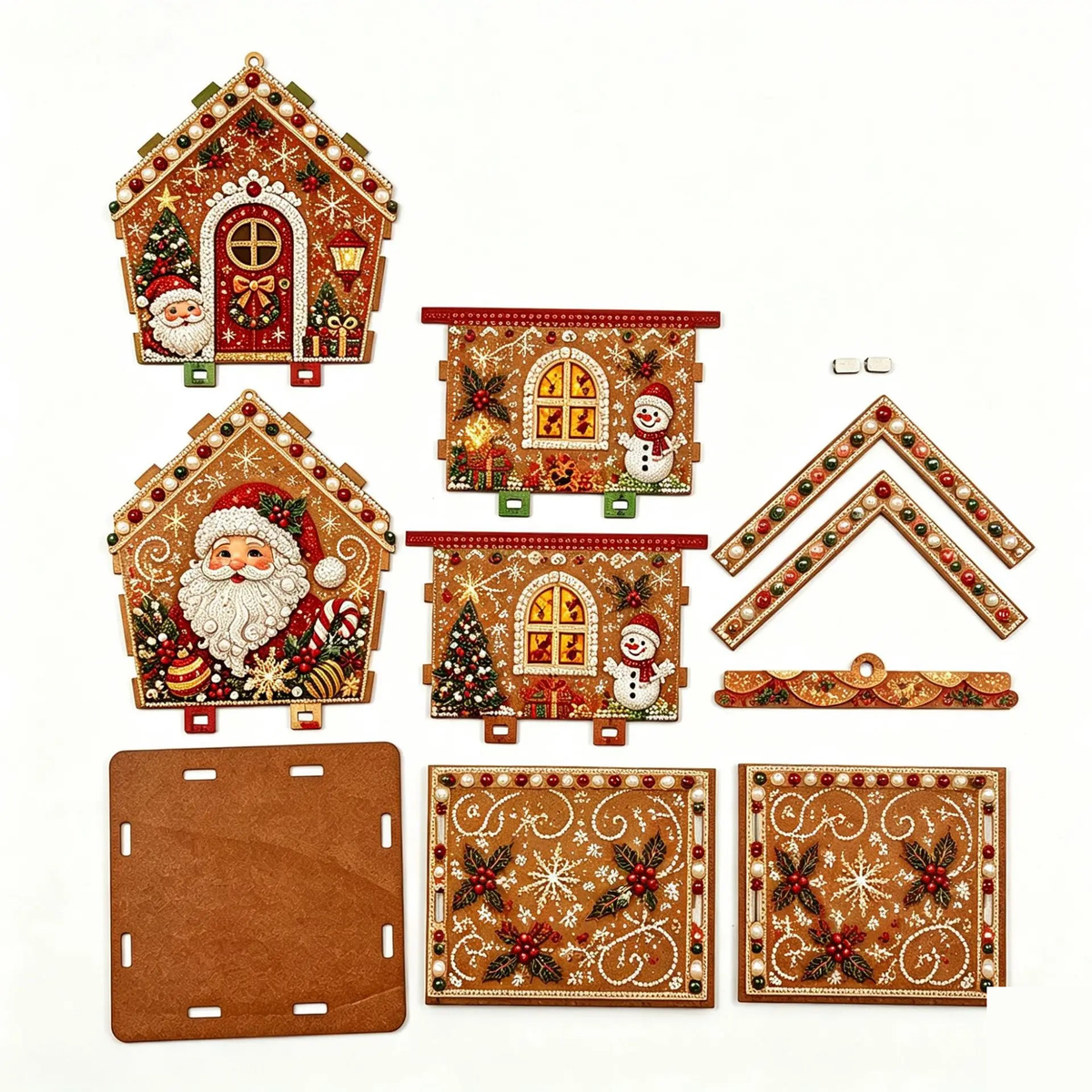 Glimmerhaus Diamond-Painting Holz-Weihnachtshaus Designvarianten