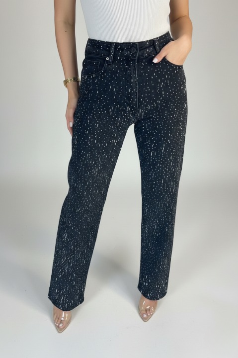 StellarDenim – High-Waist Jeans mit Diamanté-Glitzeffekt