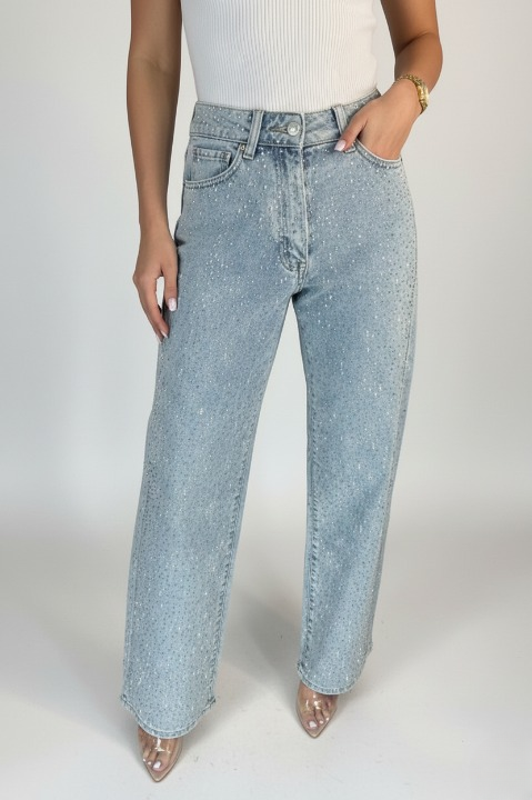 StellarDenim – High-Waist Jeans mit Diamanté-Glitzeffekt