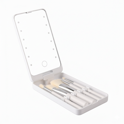 Reise-Make-up-Pinselset mit LED-Licht