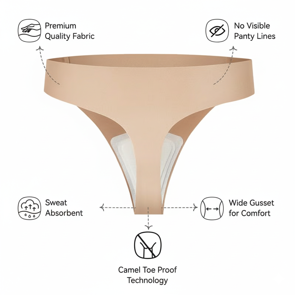 4-Teiliges Set Tangas mit Kamelzehenabdeckung