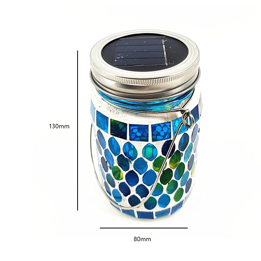 MosaicGlow Sapphire – Handgefertigte Solar-Mosaiklaterne
