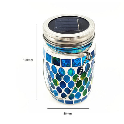 MosaicGlow Sapphire – Handgefertigte Solar-Mosaiklaterne