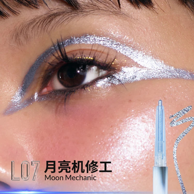 Kaleidos Automatic Gel Pencil Waterproof Eyeliner Chameleon Colour Long Wear Glitter Metallic Waterproof Eye Liner Pen Makeup