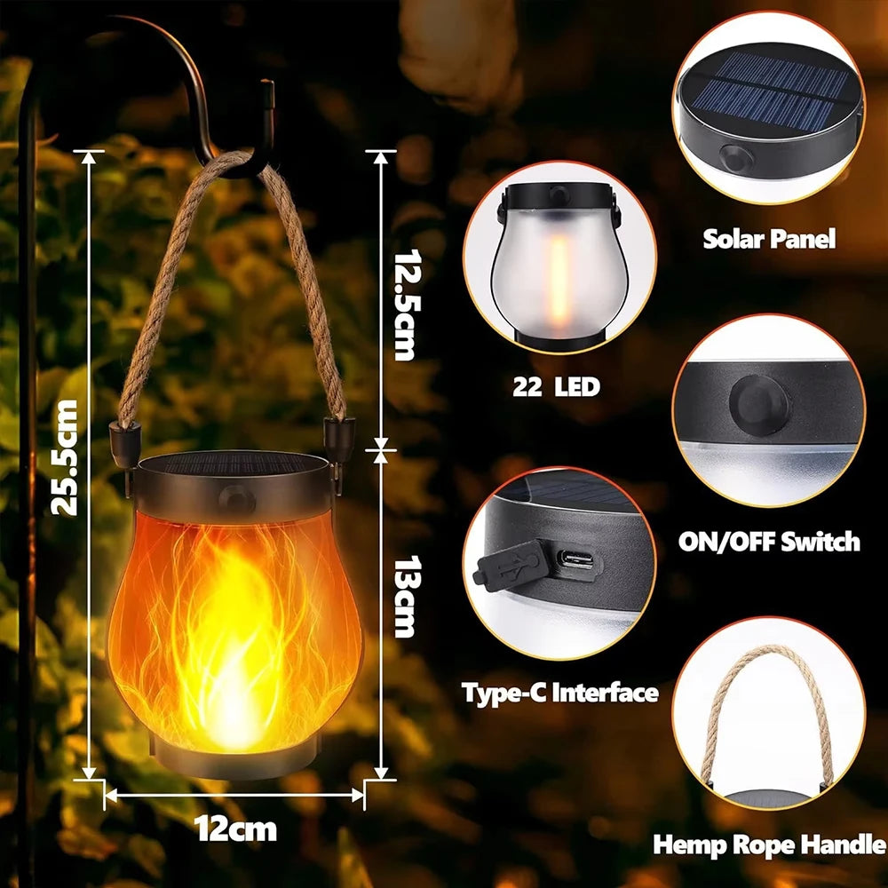 Flamora – Solar-Flammenlaterne für Garten & Terrasse