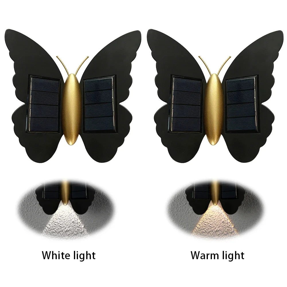 Schmetterling Solar-Wandleuchte
