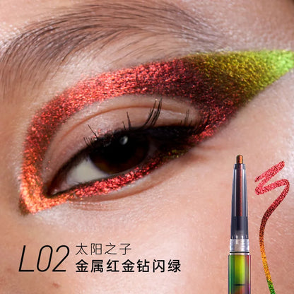 Kaleidos Automatic Gel Pencil Waterproof Eyeliner Chameleon Colour Long Wear Glitter Metallic Waterproof Eye Liner Pen Makeup
