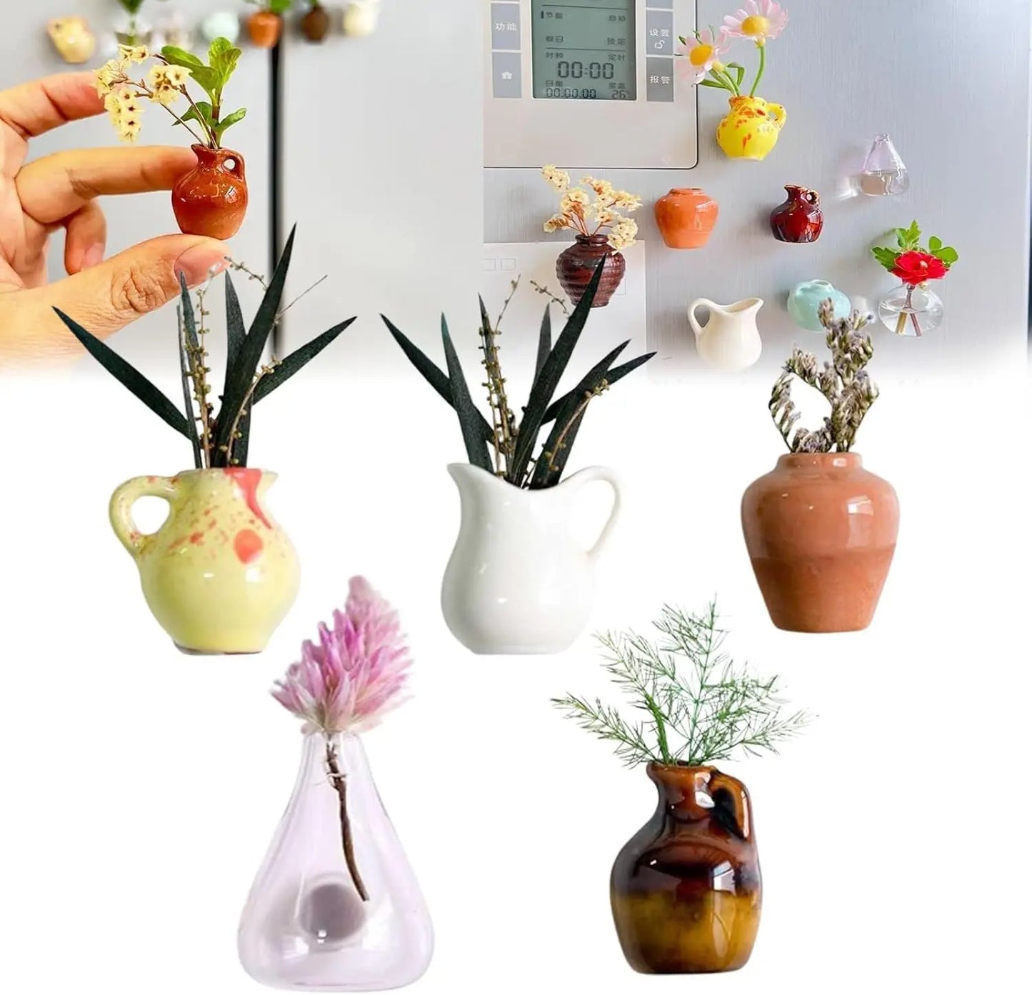 MagnoBloom – 3D Magnetische Mini-Vasen für Kühlschrank