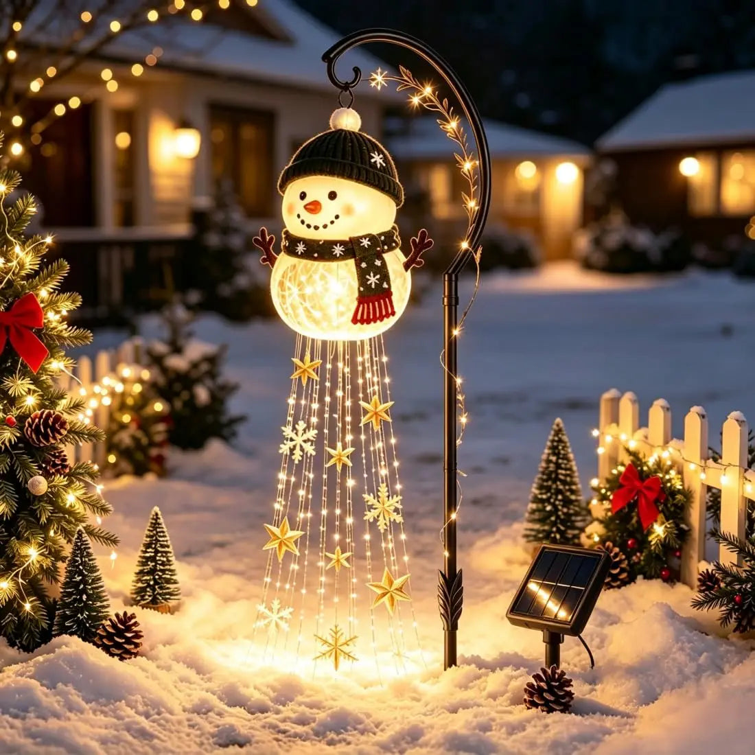 Nivora – Solar-Schneemann-Leuchte mit Lichterkaskade