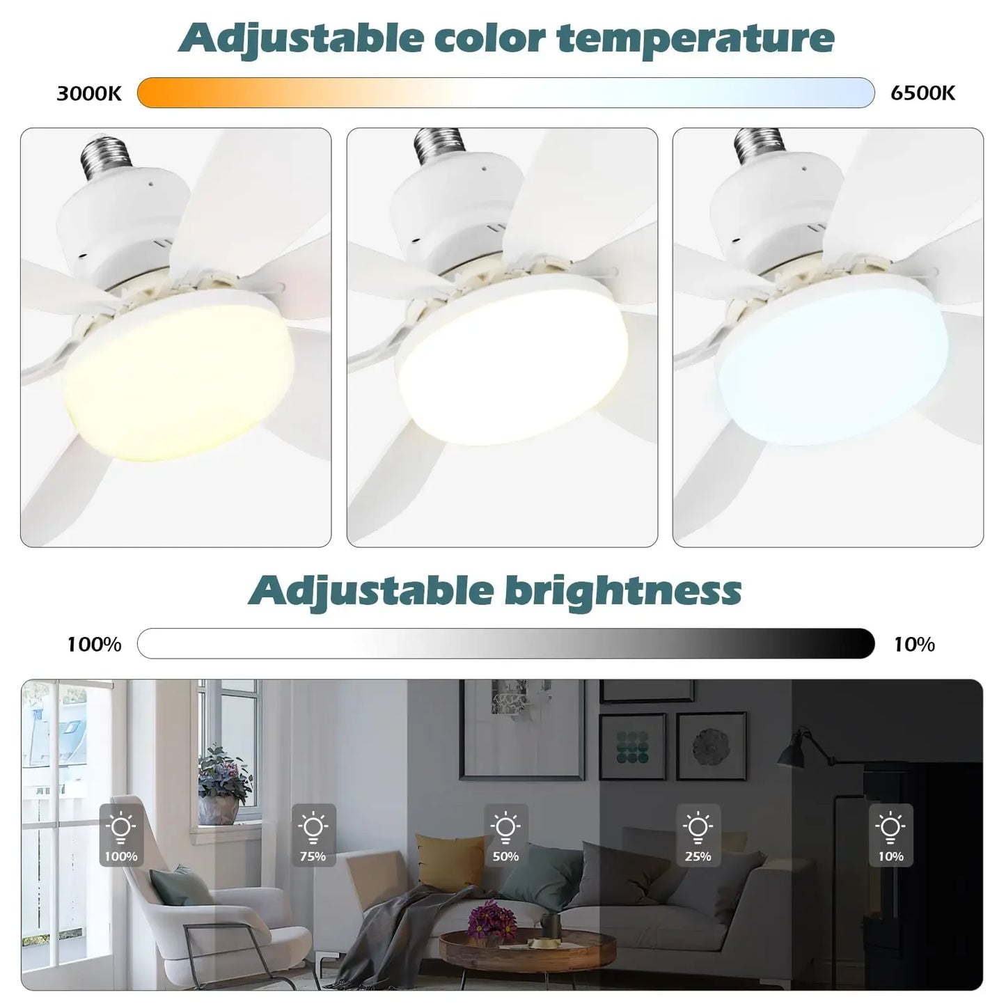 AirGlow™ – 2-in-1 Deckenventilator mit LED-Lampe und Fernbedienung