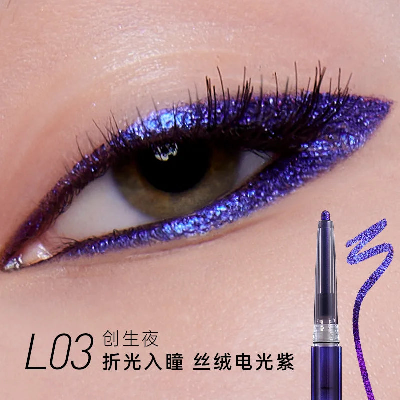 Kaleidos Automatic Gel Pencil Waterproof Eyeliner Chameleon Colour Long Wear Glitter Metallic Waterproof Eye Liner Pen Makeup