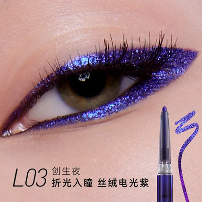 Kaleidos Automatic Gel Pencil Waterproof Eyeliner Chameleon Colour Long Wear Glitter Metallic Waterproof Eye Liner Pen Makeup
