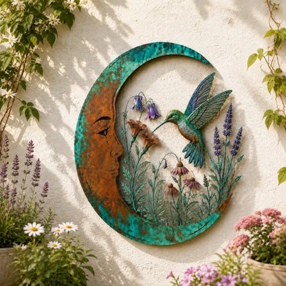 Selenara – Mond-Wandkunst aus Metall mit Naturmotiven