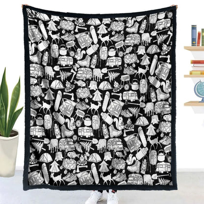 Pintolia Kuscheldecke, Camping-Motiv