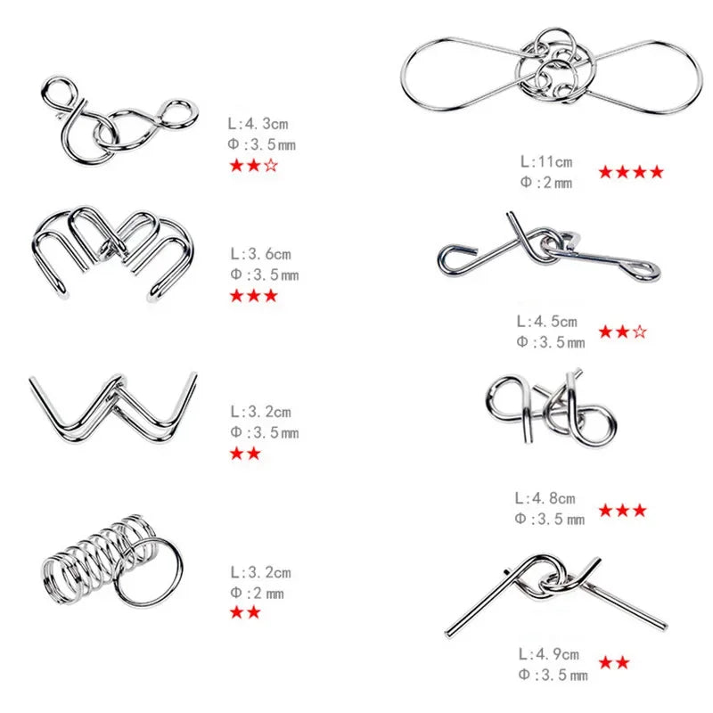 Grips – Metall-Knobelpuzzle Set (8-teilig)