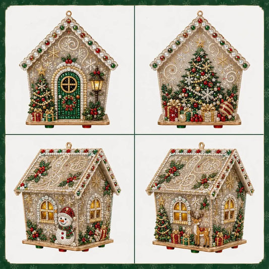 Glimmerhaus – Diamond-Painting Holz-Weihnachtshaus