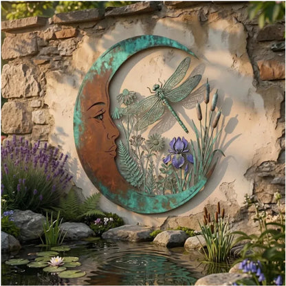 Selenara – Mond-Wandkunst aus Metall mit Naturmotiven