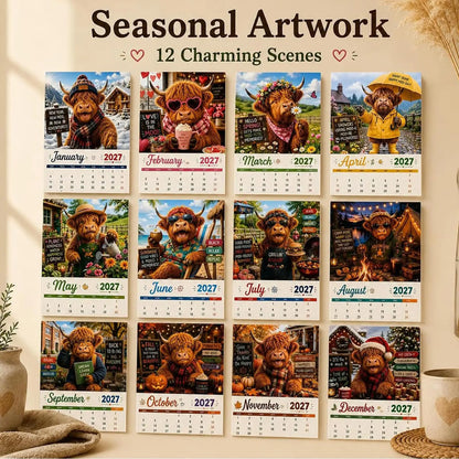 Highland Humor Wandkalender 2027 - Vorschau 12 Monatsmotive