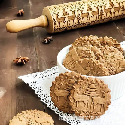 BakeRelief – Weihnachts-Nudelholz mit Rentiermuster