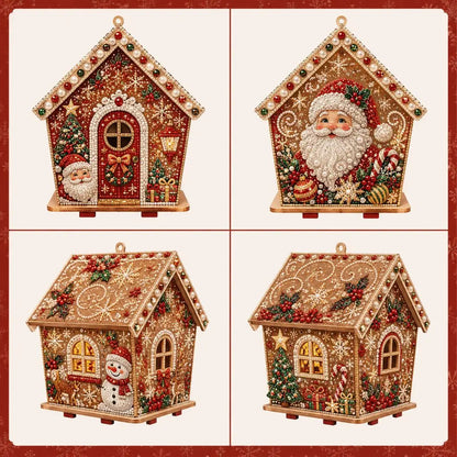 Glimmerhaus – Diamond-Painting Holz-Weihnachtshaus