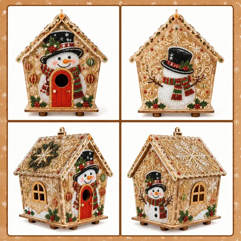 Glimmerhaus – Diamond-Painting Holz-Weihnachtshaus