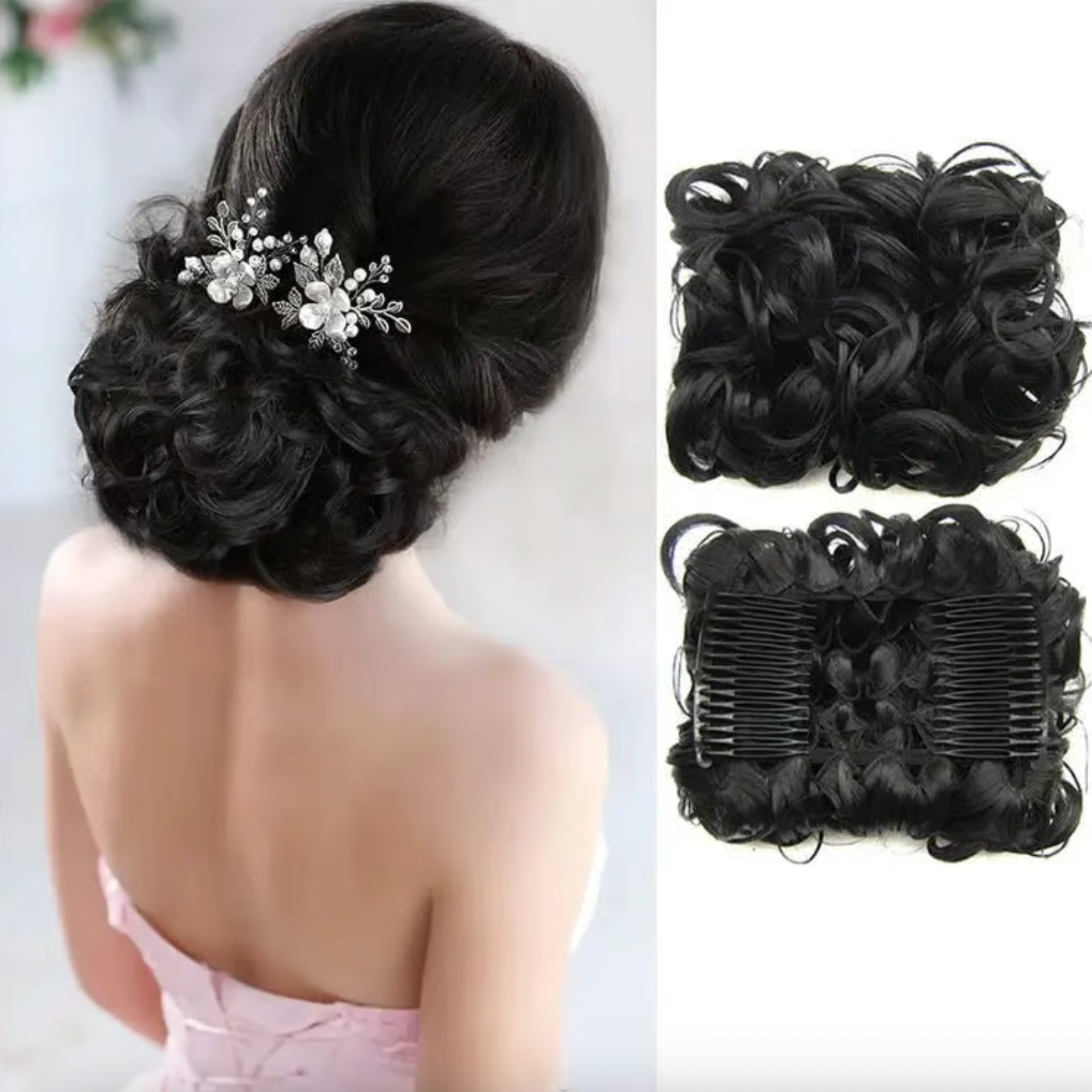 Haarteil - Messy Curly Dish Bun