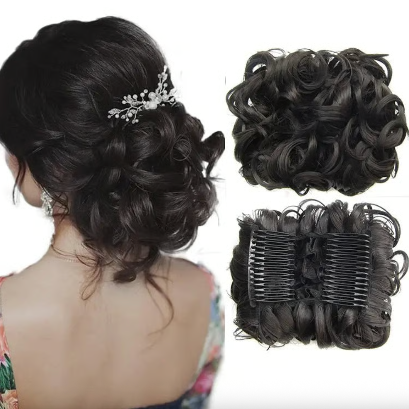 Haarteil - Messy Curly Dish Bun