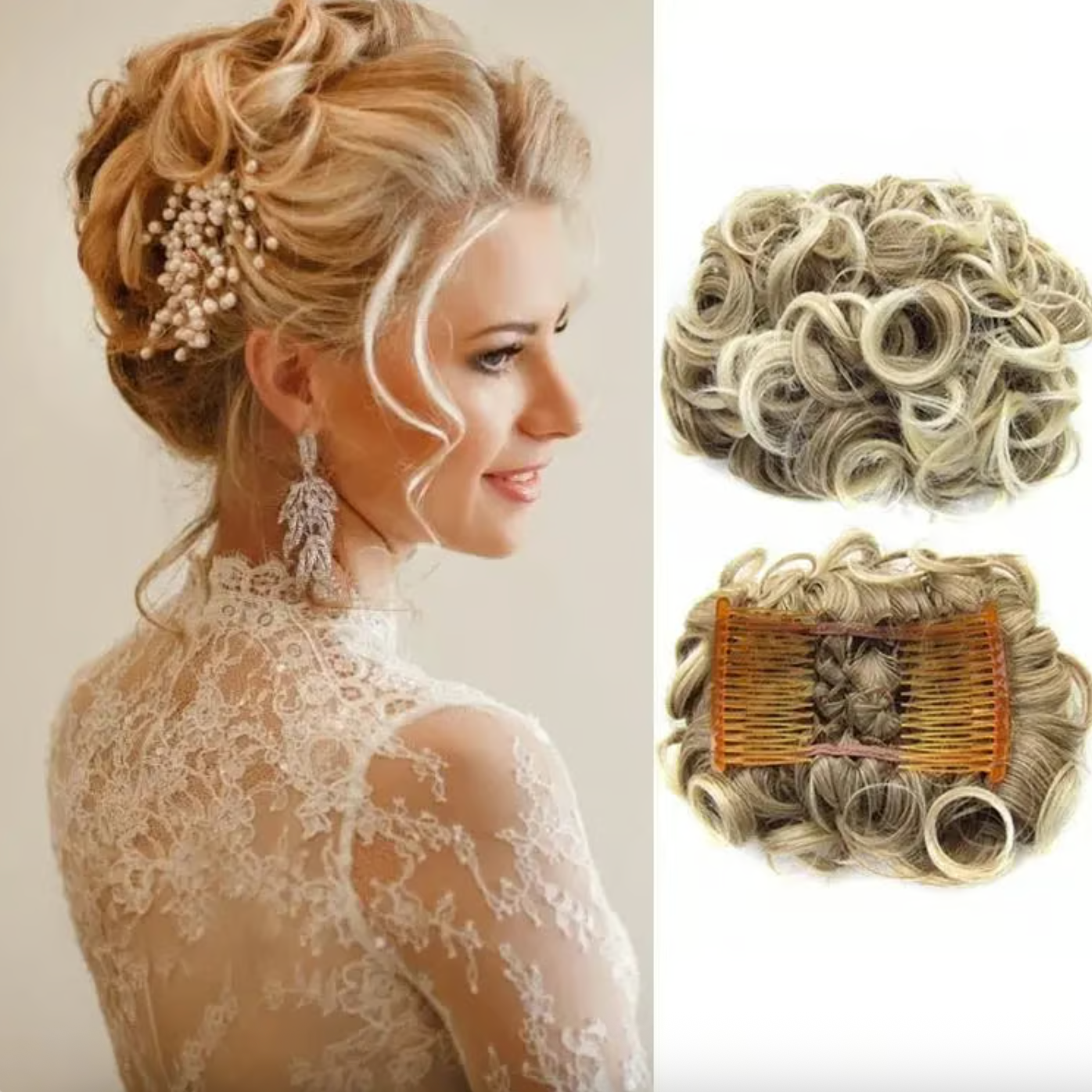 Haarteil - Messy Curly Dish Bun