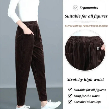 Dames Cordhose High Waist