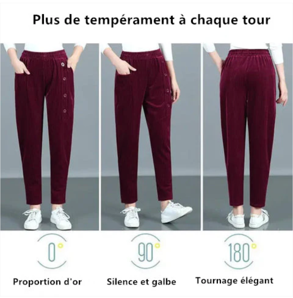 Dames Cordhose High Waist