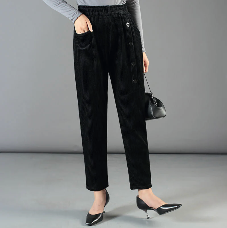 Dames Cordhose High Waist