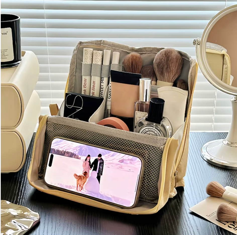 Luxuriöse Kulturtasche - Platzsparend, Vertikal & Organisiert