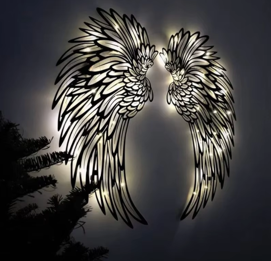 LED Engel Flügel Wandkunst - Tiefe & Eleganz