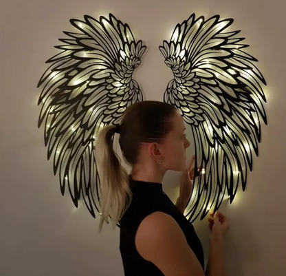 LED Engel Flügel Wandkunst - Tiefe & Eleganz