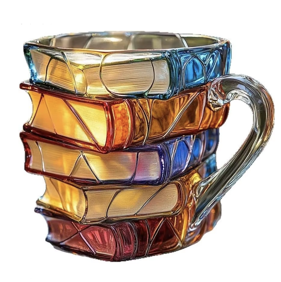 Handbemalte Buch-Tasse - Kunst & Geschenk