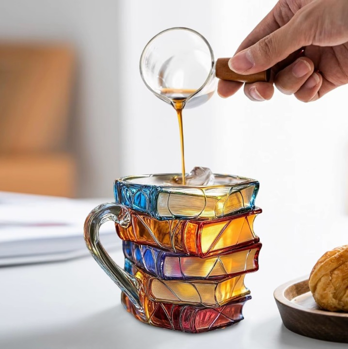 Handbemalte Buch-Tasse - Kunst & Geschenk