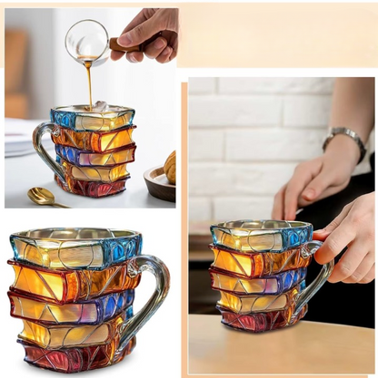 Handbemalte Buch-Tasse - Kunst & Geschenk
