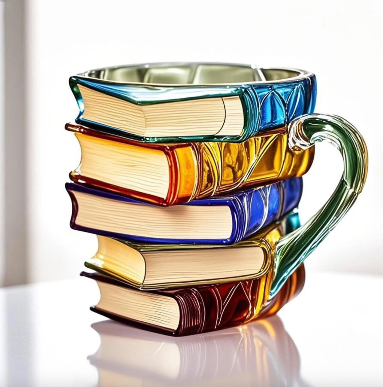 Handbemalte Buch-Tasse - Kunst & Geschenk