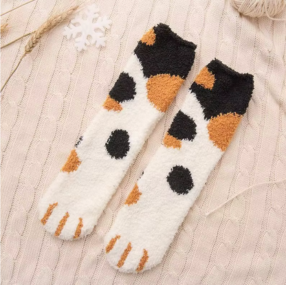 Flauschige Katzenpfoten-Socken