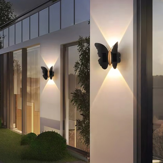 Schmetterling Solar-Wandleuchte