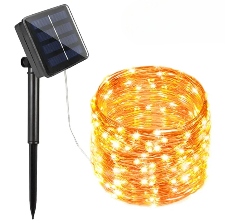 SolarGlow Copper – Wetterfeste Solar-Lichterkette mit 8 Modi