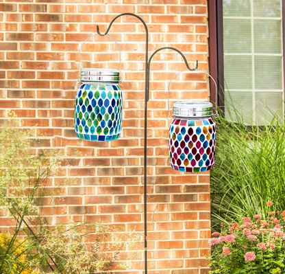MosaicGlow Sapphire – Handgefertigte Solar-Mosaiklaterne