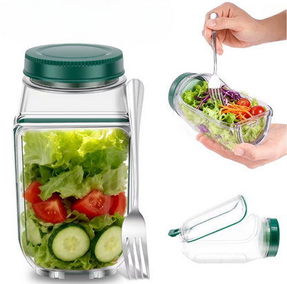 FreshFlip – Salad Pod mit Seitenöffnung & Edelstahl-Gabel