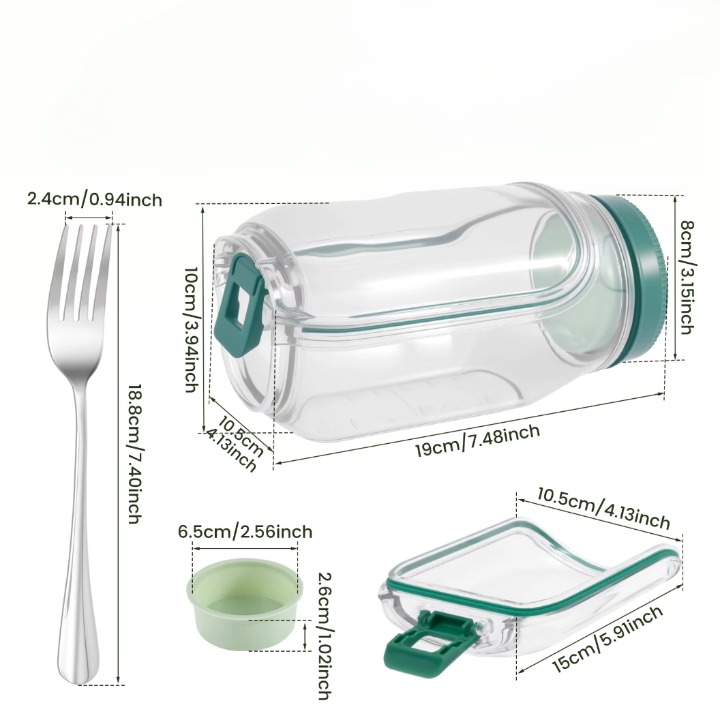 FreshFlip – Salad Pod mit Seitenöffnung & Edelstahl-Gabel