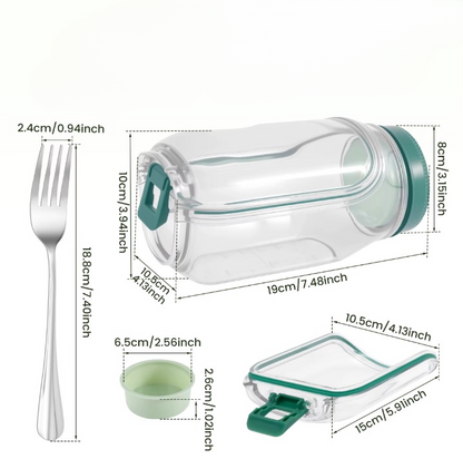 FreshFlip – Salad Pod mit Seitenöffnung & Edelstahl-Gabel