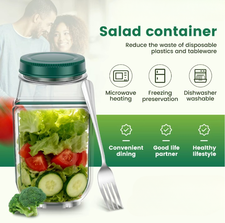 FreshFlip – Salad Pod mit Seitenöffnung & Edelstahl-Gabel