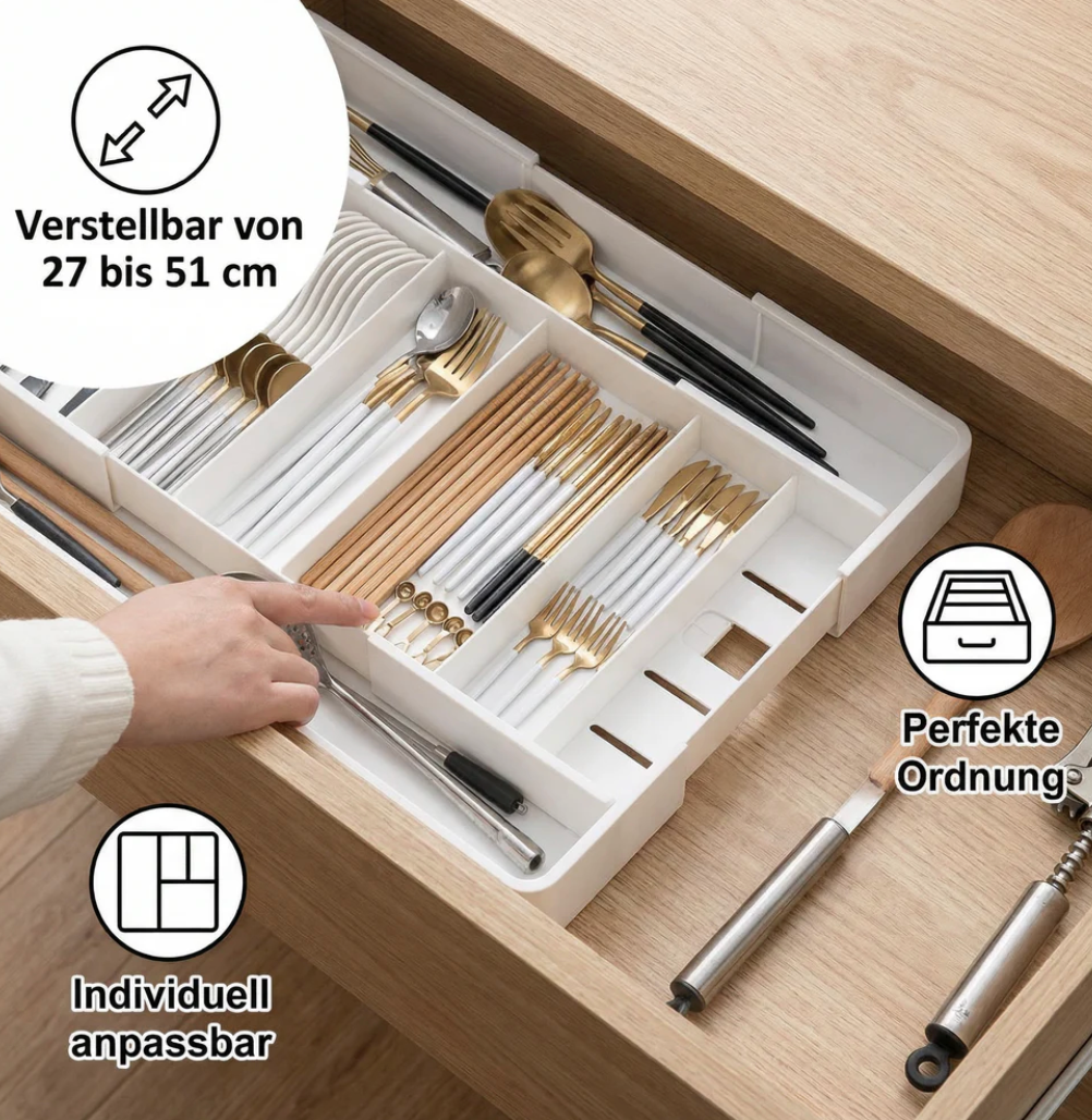 FlexiSpace – Ausziehbarer Schubladen-Organizer