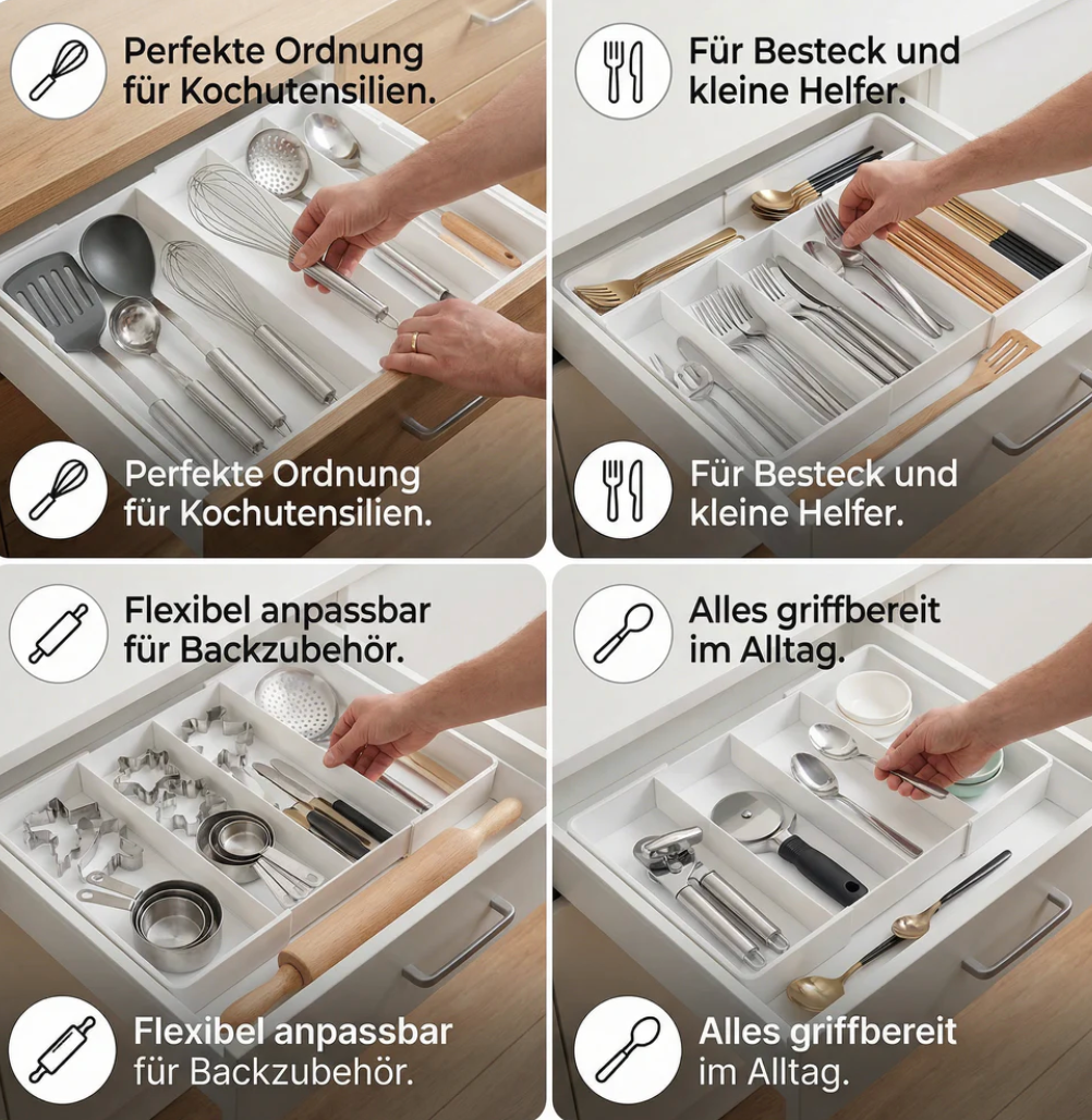 FlexiSpace – Ausziehbarer Schubladen-Organizer